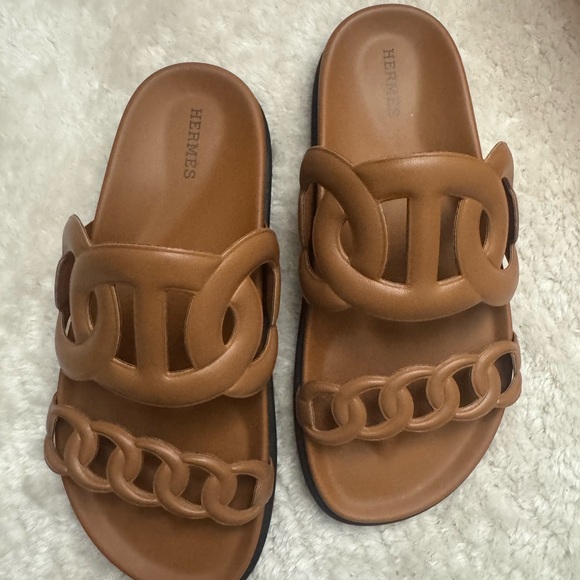 Hermes Shoes - Hermes Tan Sandals